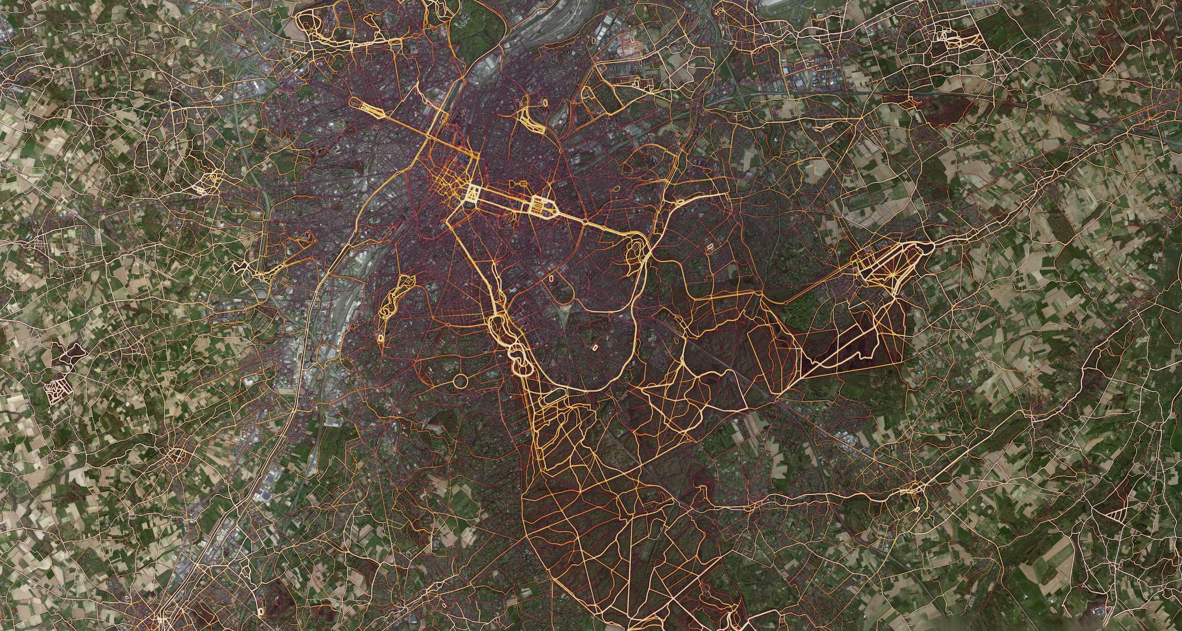 Heatmap van loop activiteiten in Brussel